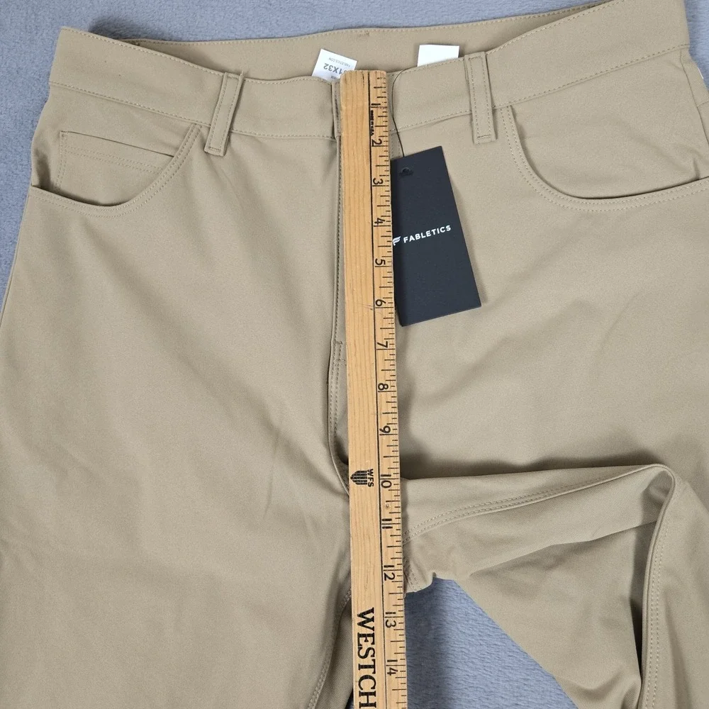 Fabletics Pants Mens 31x32 Beige Kahki The Don 5-Pocket Baggy Fit Chino NWT